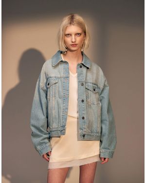 TOPSHOP Balloon Denim Jacket - Gray