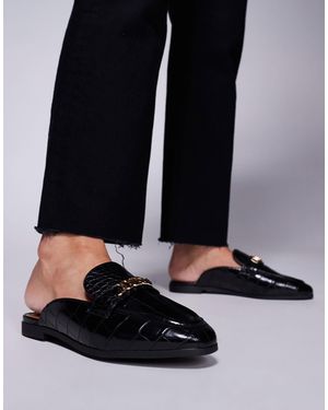 River Island Backless Mule Loafer - Black