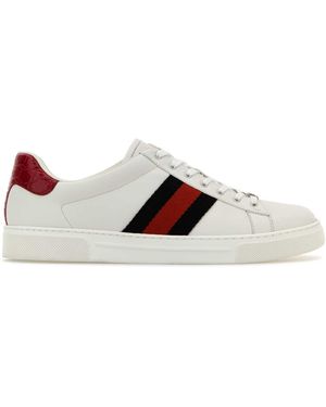 Gucci Witte Lederen Aas Sneakers