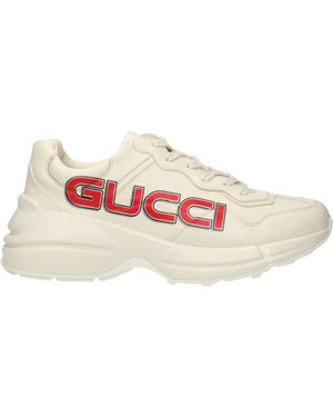 Gucci Sneakers Demetra Mannen Leer Beige/ivoor - Roze