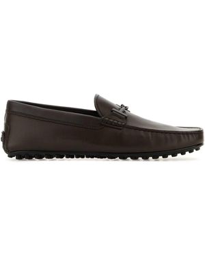 Tod's Tod 's Dunkelbraune Lederbadeser - Schwarz