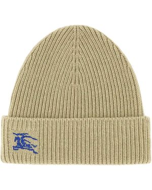 Burberry Khaki Cashmere Beanie Hat - Naturel