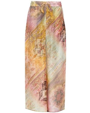 Zimmermann Tallow Printed Silk Pants - White