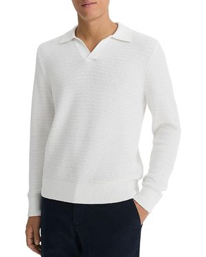 Vince Craftsman Open Collar Polo Sweater - White