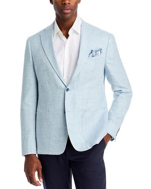 Robert Graham Linen & Wool Melange Solid Slim Fit Sport Coat - Blue