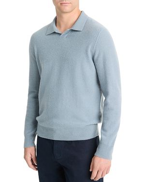 Vince Boiled Cashmere Polo Sweater - Blue