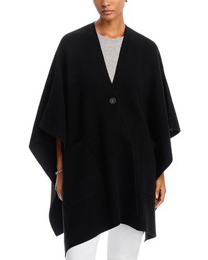 Vince Double Face Knit Cashmere Cape - Black