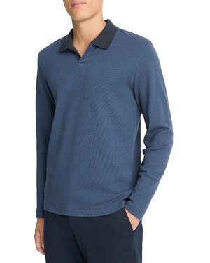 Vince Open Collar Polo Sweater - Blue