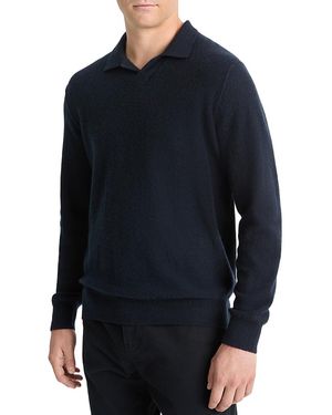 Vince Boiled Cashmere Polo Sweater - Blue