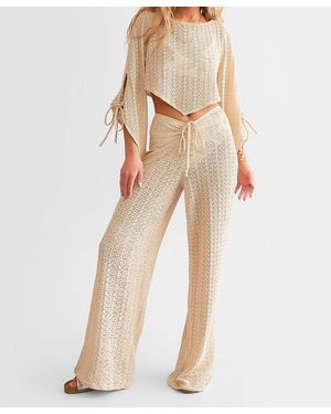 Power 2 the Flower Sierra Wide Leg Beach Pant - Natural