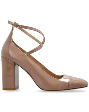 Stuart Weitzman Eden Strap Heeled Court Shoes - Brown