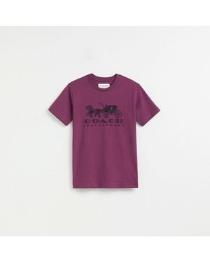 COACH Restored Horse And Carriage T Shirt In Organic Cotton - Purple