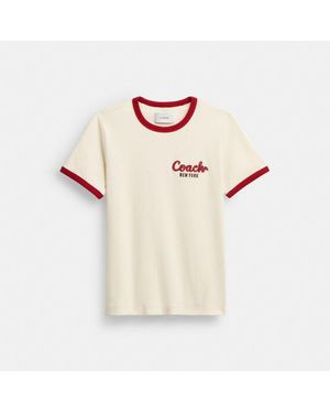 COACH New Year Ringer T Shirt In Organic Cotton - Natural