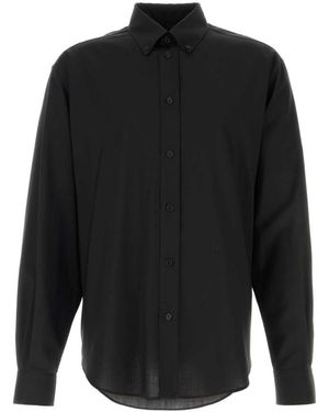 Fendi Logo-Embroidered Shirt - Black