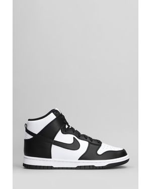 Nike Dunk Hi Retro Sneakers In Black Leather