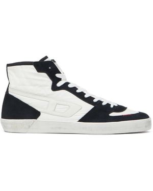 DIESEL Padded-ripstop And Suede High-top Sneakers - White