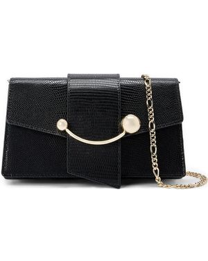 Strathberry Box Crescent Clutch Bag - Black