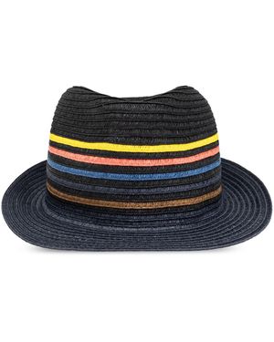 Paul Smith Striped Wide-Brim Sun Hat - Black