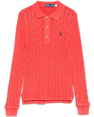 Polo Ralph Lauren Kabelgebreide Polotop - Roze