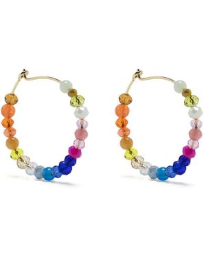 Anni Lu Bead-Detail Hoop Earrings - Blue