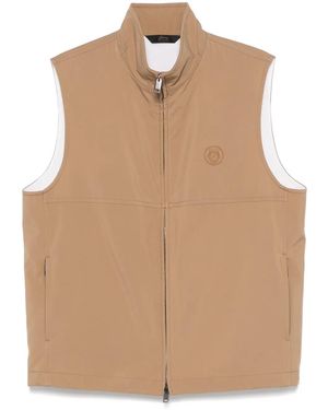 Brioni Logo-Embroidered Gilet - Natural