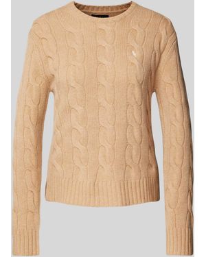 Polo Ralph Lauren Gebreide Pullover Met Kabelpatroon - Naturel