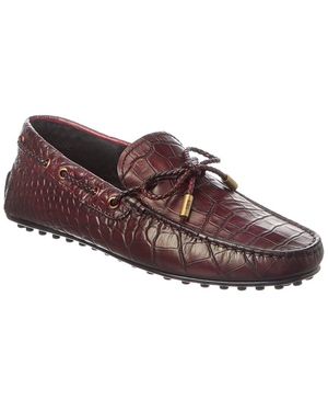 Tod's Tod’S Croc-Embossed Leather Driver - Brown