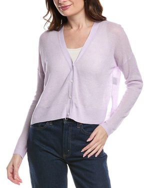 Theory Hanelee Linen-Blend Cardigan - Purple