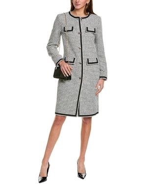 Anne Klein Tweed Top Coat - Gray