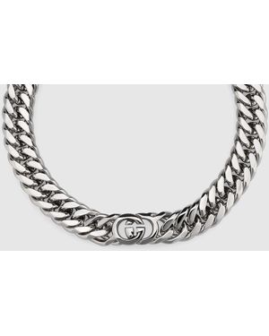 Gucci Interlocking Chain Necklace, -Toned Metal - Metallic