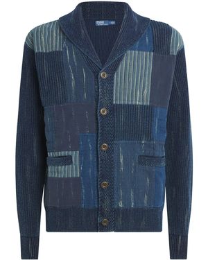 Polo Ralph Lauren Cotton Patchwork Cardigan - Blue