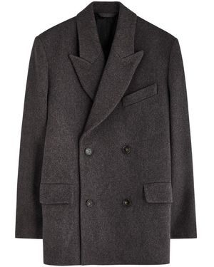 Acne Studios Double-Breasted Wool-Blend Blazer - Black