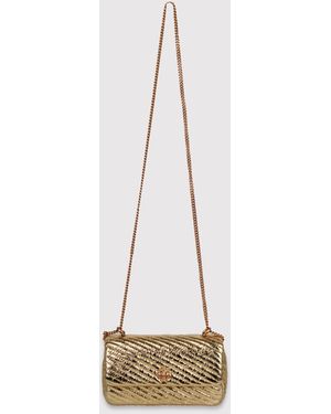 Tory Burch Kira Moto Quilted Mini Bag With Metal Flap - Natural