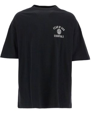 Fear Of God Cotton T-Shirt With Printed Logo - Black