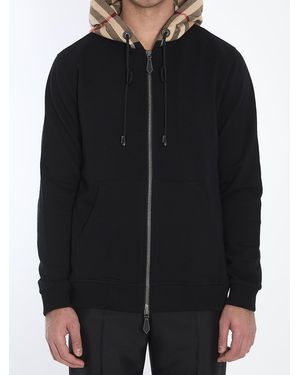 Burberry Check Hoodie - Black