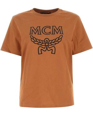 MCM Caramel Cotton T-Shirt - Brown