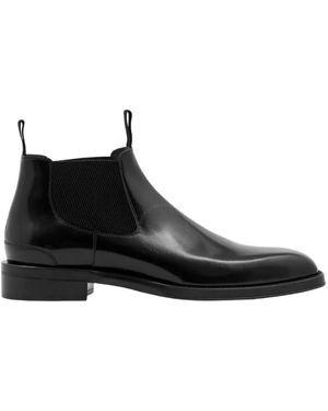 Burberry Square-toe Leather Chelsea Boots - Black