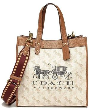 COACH Field Horse And Carriage Print Tote Bag - Natural