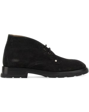 McQueen Stylish Suede Boot With 3 Cm Heel For - Black