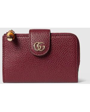 Gucci Medium Double G Wallet With Bamboo - Red