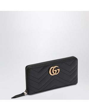 Gucci Marmont Gg Zip Around Wallet - Black