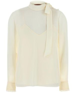 Gucci Ivory Crepe Blouse - White