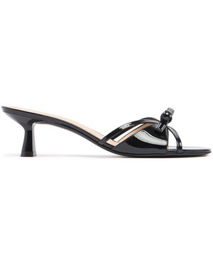 Stuart Weitzman 50mm Felicity Patent Leather Mules - Black