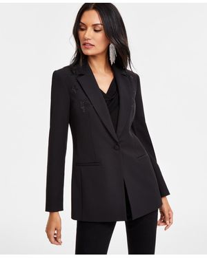 INC International Concepts Embellished-star Blazer - Black