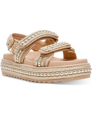 Steve Madden Bigmona Platform Footbed Sandals - Natural