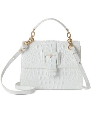 Brahmin Small Hallie Melbourne Leather Satchel - White