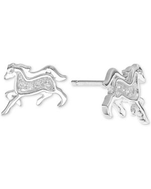 Macy's Cubic Zirconia Horse Stud Earrings (1/10 Ct. T.w. - Metallic