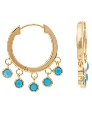 Rivka Friedman Turquoise Crystal Dangle Hoop Earrings - White