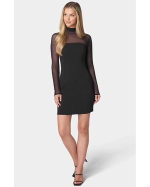 Bebe Mock Neck Long Sleeve Dress - Black