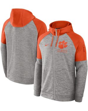 Nike Clemson Tigers Fitness Raglanâ Performance Full-zip Hoodie - Gray